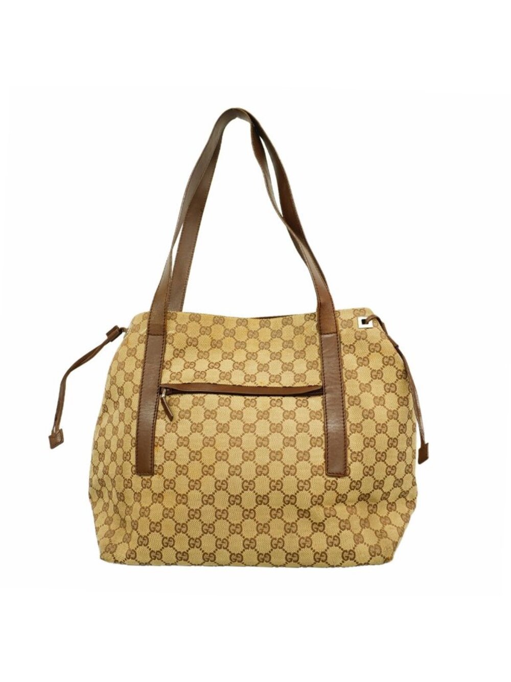 Gucci Tote Bag GG Canvas Brown Silver